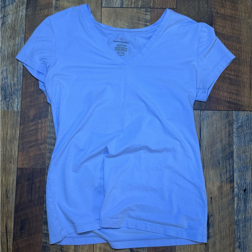 Banana Republic Sky Blue V-Neck Tee